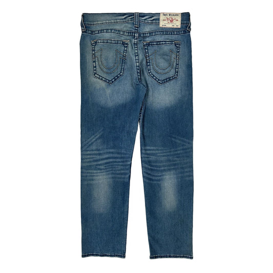 True Religion Slim Fit Jeans - 36W 32L Blue Cotton