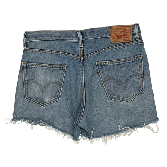 550 Levis Denim Shorts - 34W UK 14 Light Wash Denim