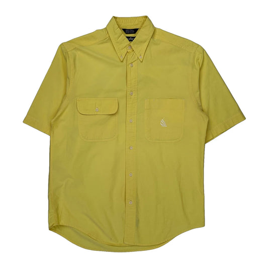 Nautica Short Sleeve Shirt - Small Yellow Cotton