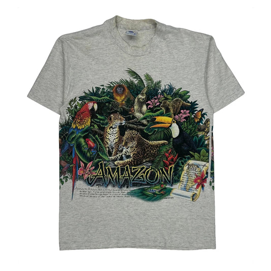 Vintage Amazon Rainforest Cal Cru Single Stitch T-Shirt - Medium Grey Cotton