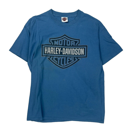 Birmingham, Al Harley Davidson Graphic T-Shirt - Large Blue Cotton