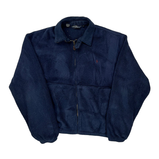 Made In USA Polo By Ralph Lauren Fleece Jacket - Large Navy Polyester
