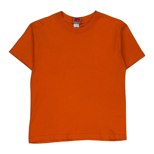 Team Nike T-Shirt - Large Orange Cotton
