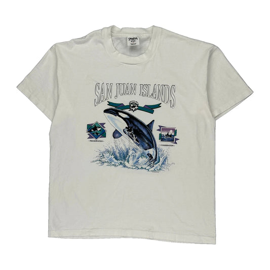 San Juan Islands Sansegal Graphic T-Shirt - XL White Cotton