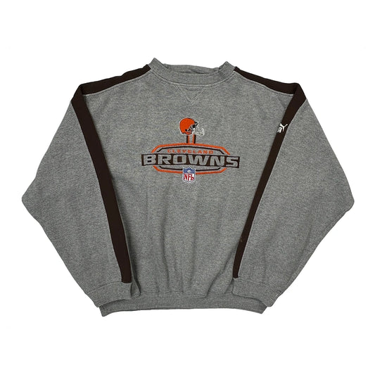Vintage Cleveland Browns Puma Football Sweatshirt - Large Grey Polyester Blend