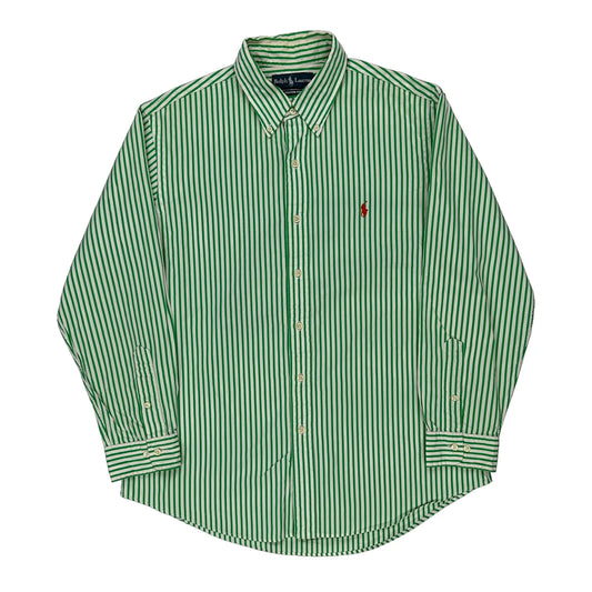 Ralph Lauren Striped Shirt - Large Green Cotton