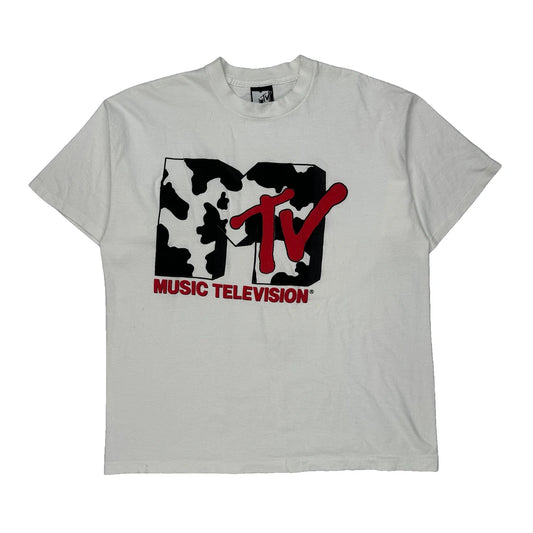 Music Television Mtv Graphic T-Shirt - XL Black Cotton