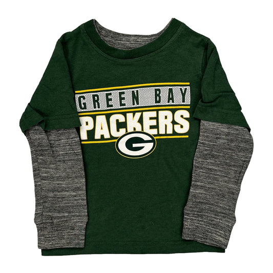 Age 4 Green Bay Packers Nfl Long Sleeve T-Shirt - Small Green Cotton