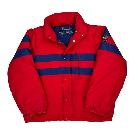 Polo By Ralph Lauren Striped Puffer - Medium Blue Cotton