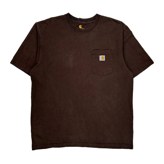 Vintage Carhartt T-Shirt - Large Brown Cotton