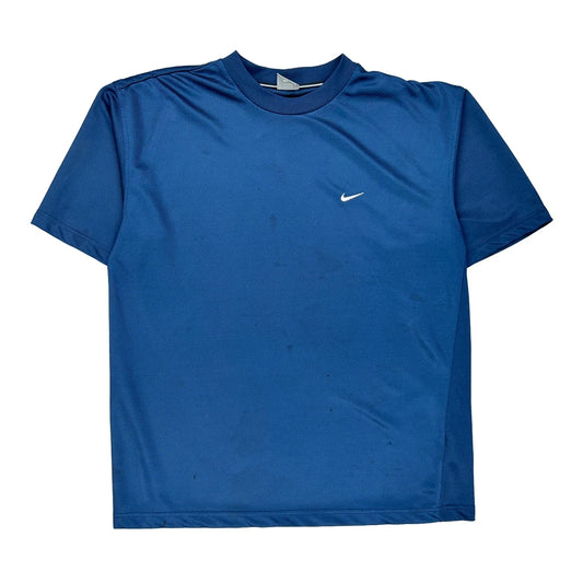 Nike T-Shirt - Large Blue Polyester