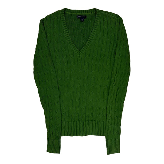 Tommy Hilfiger Cable Knit Jumper - Small Green Cotton