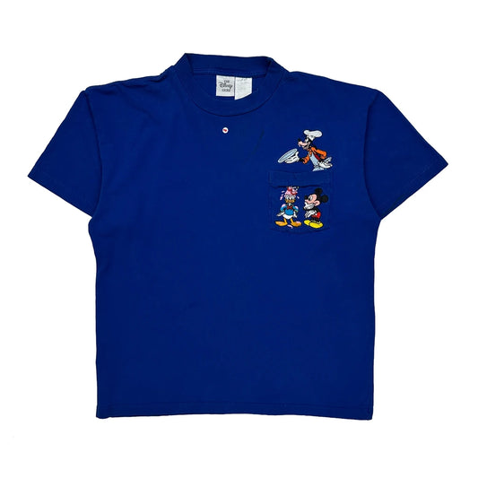 Vintage Mickey Mouse And Friends Disney Cartoon T-Shirt - Large Blue Cotton