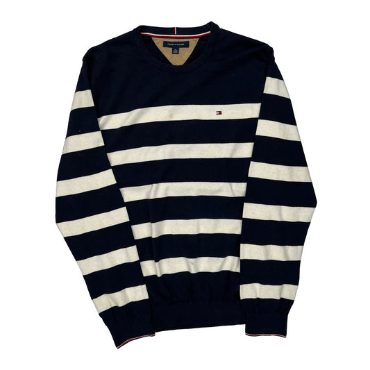 Tommy Hilfiger Striped Jumper - XL Navy Cotton