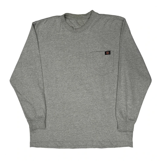 Dickies Long Sleeve T-Shirt - Large Grey Cotton