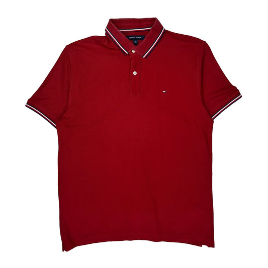 Tommy Hilfiger Polo Shirt - Large Red Cotton