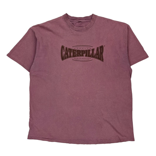 Caterpillar Single Stitch T-Shirt - XL Purple Cotton