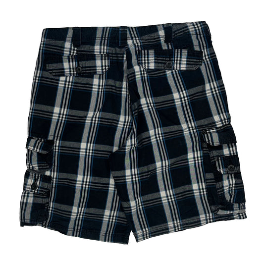 Lee Checked Cargo Shorts - 35W 10L Blue Cotton
