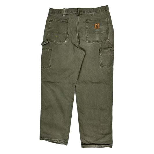 Carhartt Carpenter Trousers - 36W 30L Green Cotton