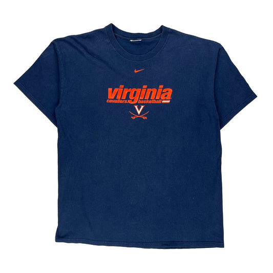 Virginia Cavaliers Basketball Nike T-Shirt - Large Blue Cotton