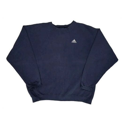 Team Adidas Sweatshirt - XL Navy Cotton Blend