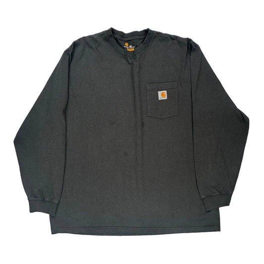 Carhartt Long Sleeve T-Shirt - 2XL Grey Cotton
