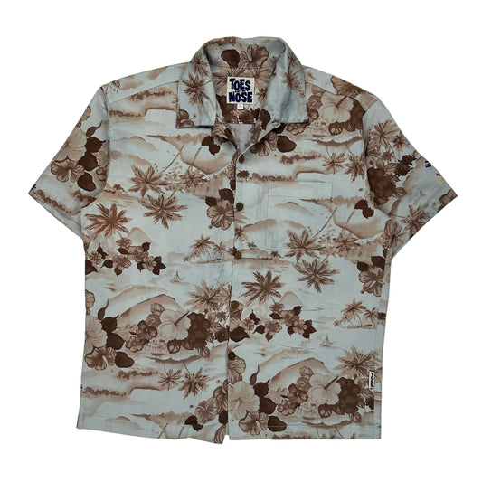 Toes On The Nose Hawaiian Shirt - Large Multicoloured Cotton