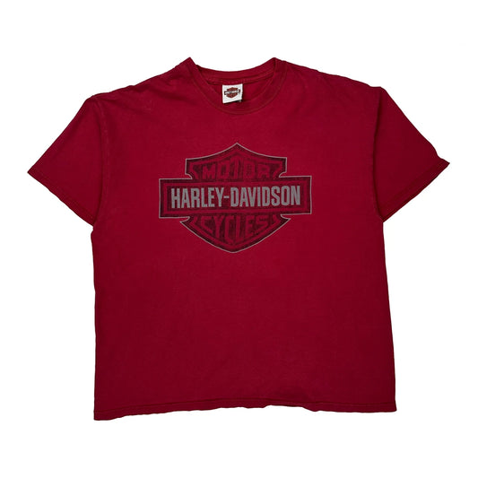 Motorcycles Harley Davidson Graphic T-Shirt - XL Red Cotton