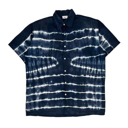 X-Mail Short Sleeve Shirt - Large Blue Cotton