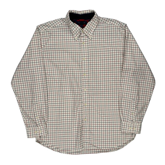 Tommy Hilfiger Checked Shirt - XL Cream Cotton