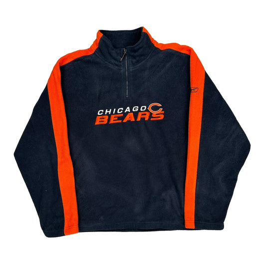 Chicago Bears Reebok Football 1/4 Zip - Medium Navy Polyester