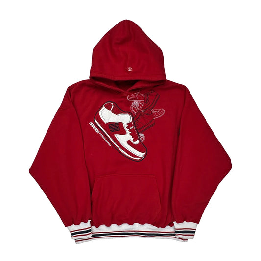 Sneaker Print Source Graphic Hoodie - 3XL Red Cotton Blend