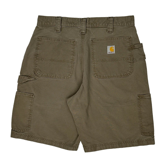 Carhartt Double Knee Carpenter Shorts - 32W 10L Brown Cotton