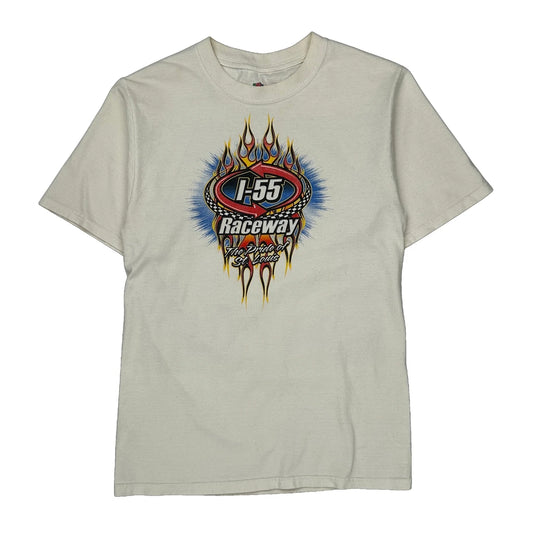 I-55 Raceway Fruit Of The Loom Single Stitch T-Shirt - Small Cream Cotton