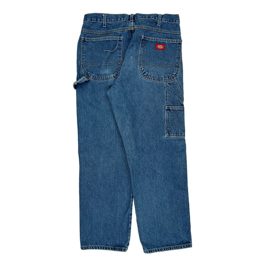 Dickies Carpenter Trousers - 34W 29L Blue Cotton