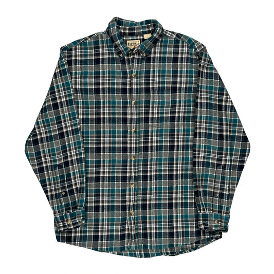 Red Head Checked Flannel Shirt - Large Multicoloured Cotton