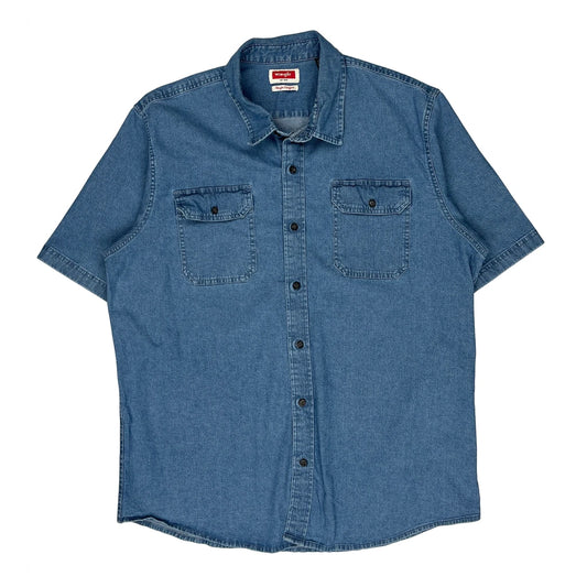 Vintage Wrangler Denim Shirt - XL Blue Cotton