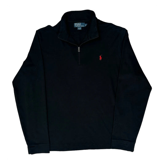 Polo By Ralph Lauren 1/4 Zip - XL Black Cotton