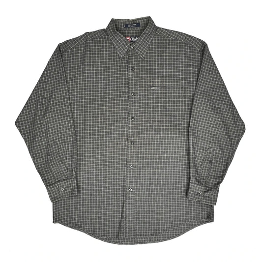 Chaps Ralph Lauren Checked Shirt - Large Grey Cotton