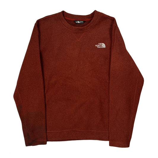 The North Face Long Sleeve T-Shirt - Large Red Cotton