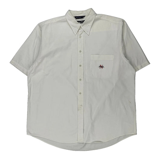 Nautica Short Sleeve Shirt - XL White Cotton