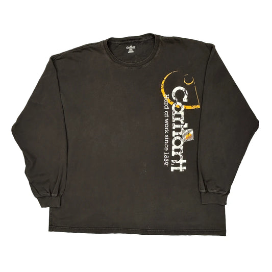 Established 1889 Carhartt Graphic Long Sleeve T-Shirt - 2XL Black Cotton