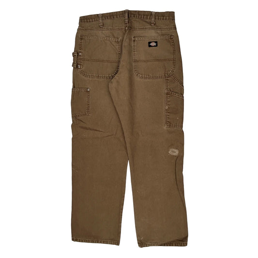Dickies Carpenter Trousers - 32W 30L Brown Cotton