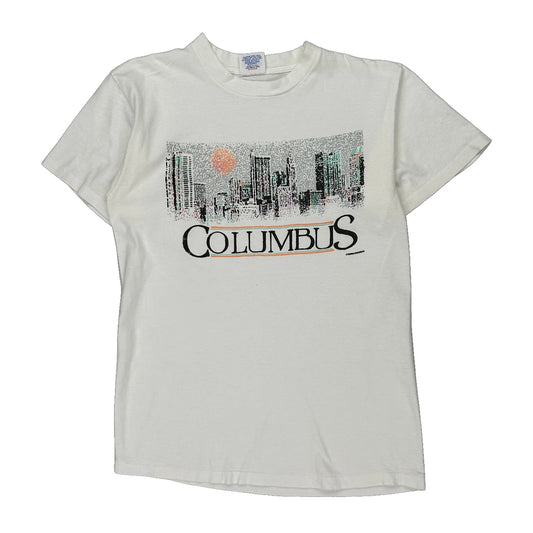 Columbus Unbranded Graphic T-Shirt - Large White Cotton