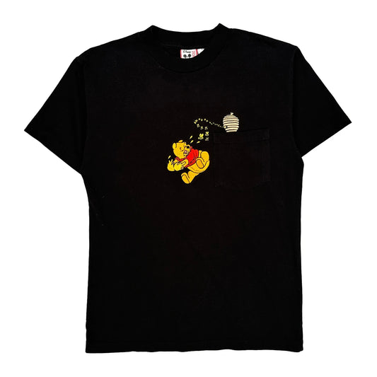 Winnie The Pooh Disney Cartoon T-Shirt - Small Black Cotton