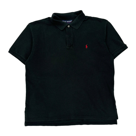 Polo Sport Polo Shirt - Large Black Cotton