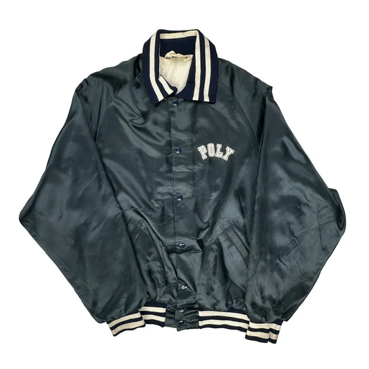 Poly Don Allesson College Varsity Jacket - Large Navy Cotton