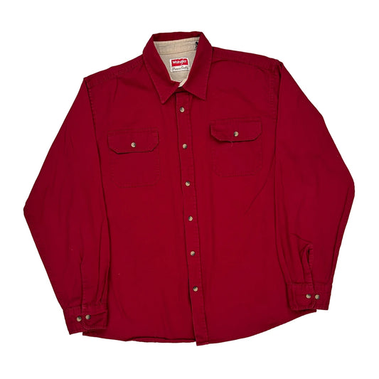 Wrangler Shirt - Large Red Cotton