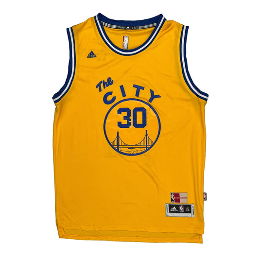 Golden State Warriors Adidas Nba Jersey - XL Yellow Polyester