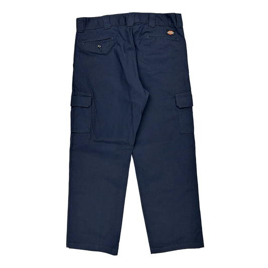 Dickies Cargo Trousers - 37W 32L Navy Cotton Blend